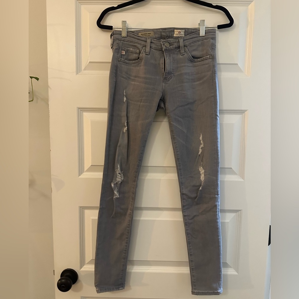 AG Adriano Goldschmied Light Gray Skinny Jeans